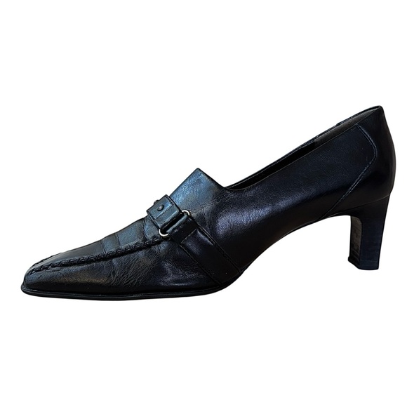 PAUL GREEN Black Leather Loafer Heels - Picture 7 of 12